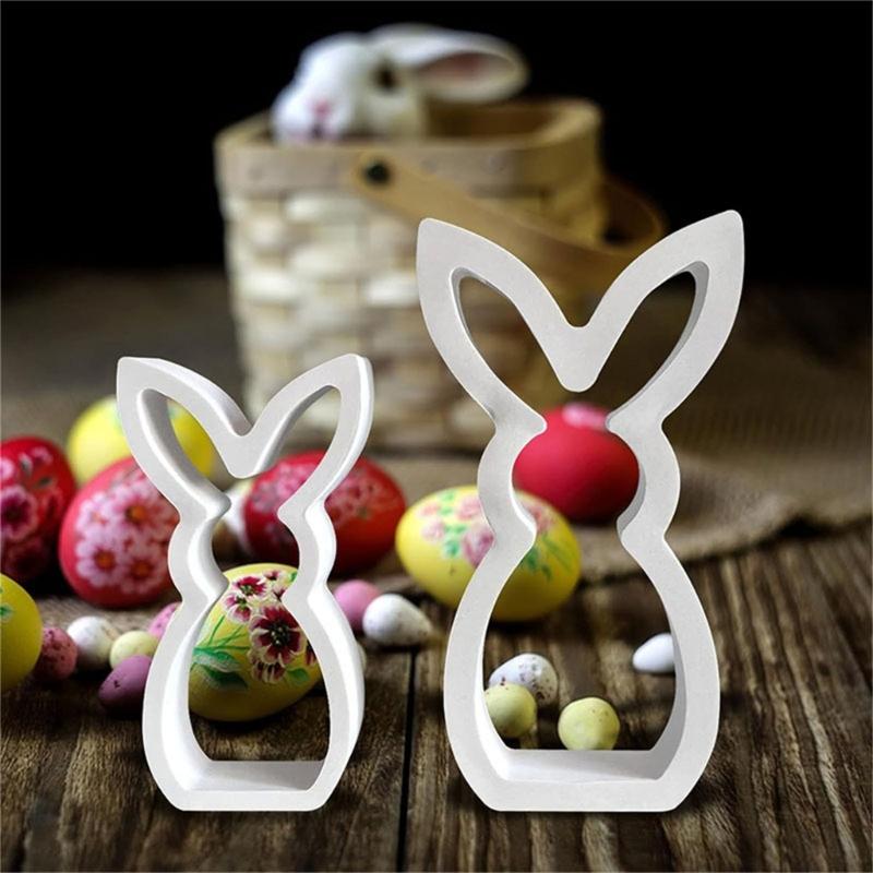 Easter Hare Silicone Candle Molds Heat Resistant for Epoxy Resin Making Candle Soap Tealight Stand Festival Decoration