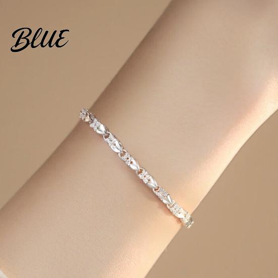 Bracciale da Donna Superficie Liscia Quadrifoglio Fortunato Forma a Cuore Lunghezza Regolabile