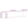 Wall Shelves 2 pcs. White 75 x 16.5 x 16.5 cm Particleboard