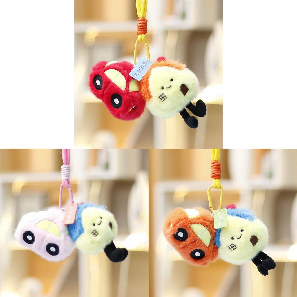Plush Car Keychain For Girls With Polyester Filling Gift For Bag Decor