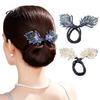 Hairpin Hair Bun Pin, Blue Feather Decor Maker Hairpin, Metal Safe for Active Use Construction Accessory Work Gym Dance Formal Events Stable Clip