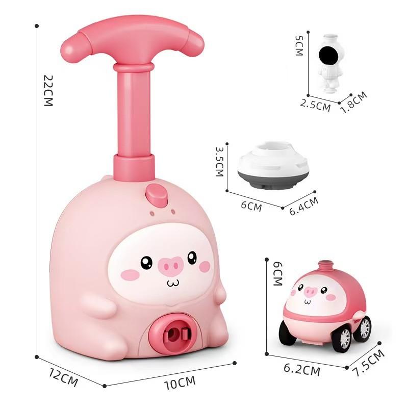 Air Power Balloon Car Toy For Kids With Inflatable Animals And Inertia Drive