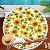 Serviette de plage Marguerites Pompons Ronde Séchage Rapide Extérieur Été Couverture de Mer Tournesol Plante Kawaii Tapis de Plage Tapis de Yoga Pique-nique