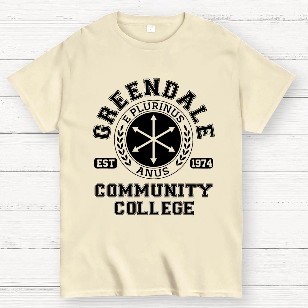 Camiseta Casual de Verano Unisex 100% Algodón Fresca Holgada de Greendale Community College