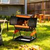Compost Tumbler, 200L Dual Chamber Outdoor Tumbling Composter with 2 Sliding Doors and Aeration System, Large Easy-Turn Fast Rotating Composting Bin
