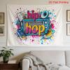 Hip Hop Musik Wandbehang Polyester Dekoration Retro Stereo Graffiti Pop Art Poster für Zuhause Wohnzimmer Schlafzimmer