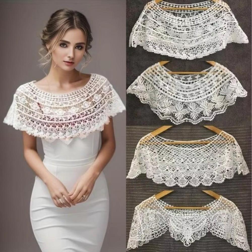Elegant Fake Collar Retro Lace Neckline Shirt Cover Lace Cover Up Tops  Women