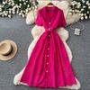 French Romantic Style Lace Hollow Dress Women's Summer Short Sleeves Waist Thin A-shaped Skirt Commuting Advanced Sense