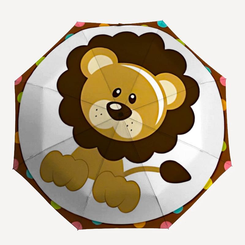 

1pc Lion Print Automatic Umbrella - 8-Rib Durable Frame, Portable Fashion Accessory & Holiday Gift yy251117137