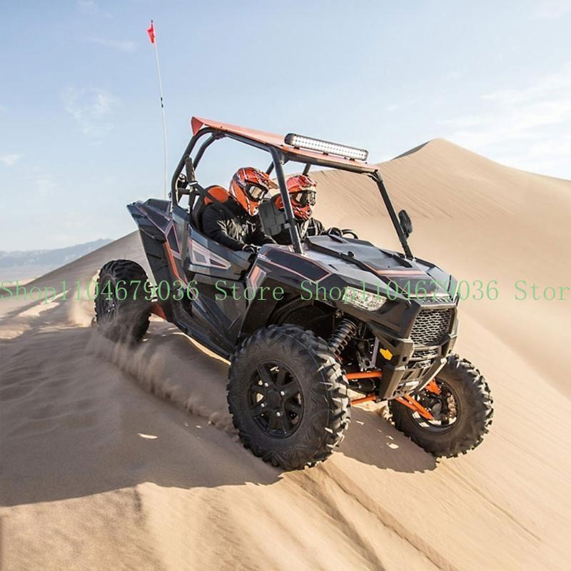 652F 1Pair UTV Glass Set, Side Glass & Large Wide Rear View Glass for Club Car with 1.6“-2“ Roll Bar Cage