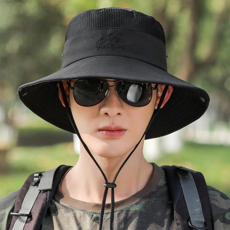 Мужская повседневная спортивная регулируемая панама-ведро C6623_Black