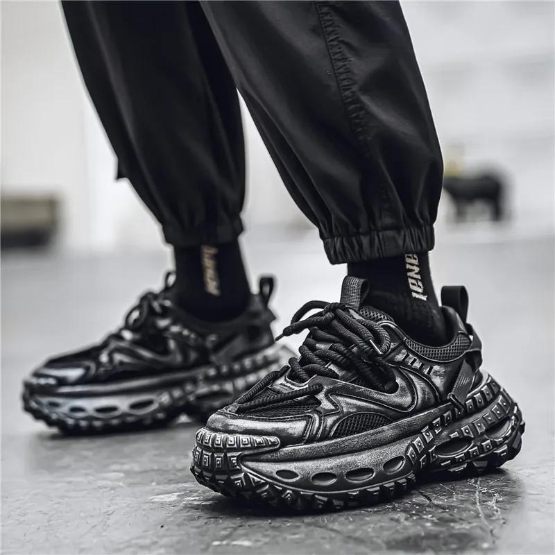 Men Vintage Platform Street Style Skateboard Sneakers Outdoor Sports Running Shoes High Quality Chunky Breathable Casual Shoes