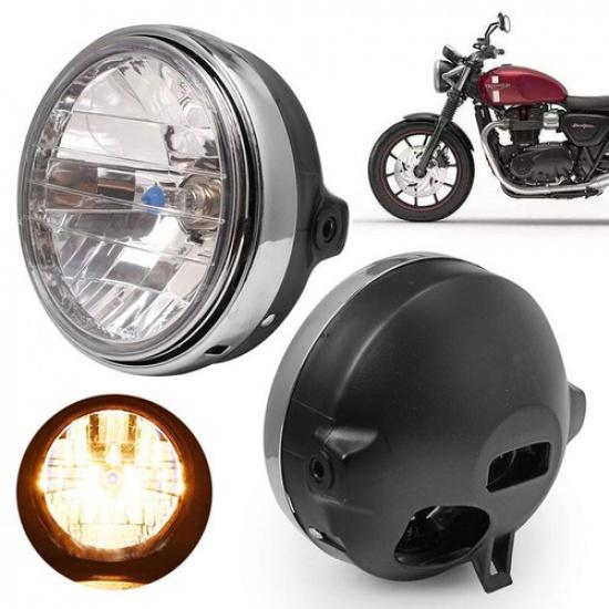 7 Motorcycle LED Headlight Turn Light Universal Fits For Bobber Cafe Racer New