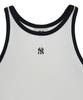 Emelbi Women'S Basic Ringer Crop Sleeveless T-Shirt Ny (White)