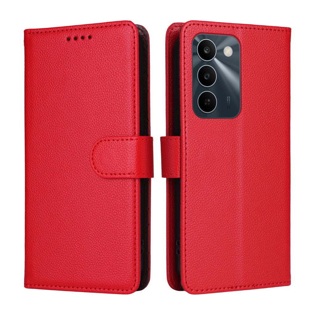 Case for C83 5G - Leather/PU, Red, With Card Holder, With Lanyard