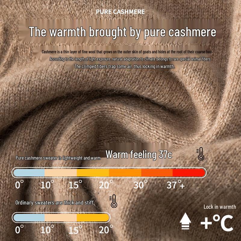 Hengyuanxiang Men's Pure Cashmere Pullover Sweater