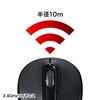 Sanwa Supply Mouse Wireless USB A Conexiune Mediu 3 Albastru Simetric, (2,4 GHz), Dimensiune, Butoane, LED, Design, Negru, MA-WBL41BK