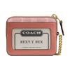 Coach Essential Logo Hardware Coated Canvas And Calfskin Card Holder Women Accessories Melon-Pink CAO37-B4YU2