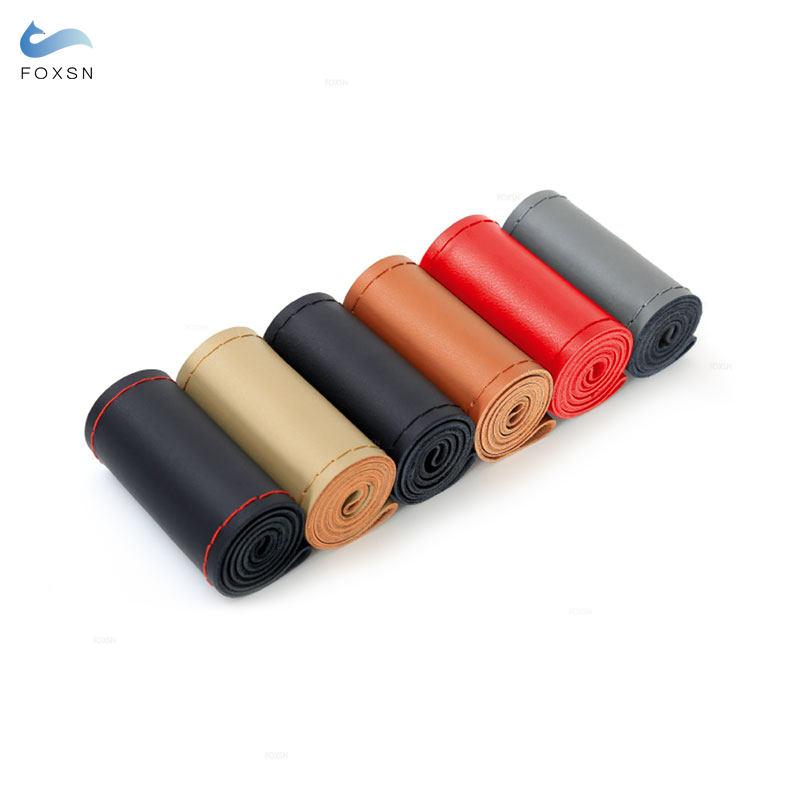 38cm DIY Car Steering Wheel Braid Cover Microfiber Leather Needles And Thread Soft Non-slip Auto Interior Accessories Kits