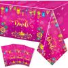 3pcs Birthday Tablecloth, Happy Birthday Decorations Set, Colorful Rainbow Dots Design with Happy Birthday Tablecloth. Waterproof Plastic Table