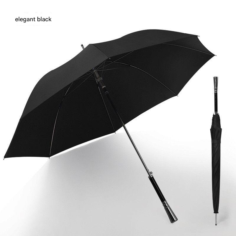 High-end Business Retro Senior Gentleman Double-layer Thickened Reinforced Long Handle Large Automatic Golf Gift Umbrella