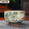 150ml Ru Kiln Cracked Glaze Teacup Aesthetic Tea Bowl Tea Pair Tea-tasting Personal Cup Jianzhan Master Cups Cha Supplies Craft