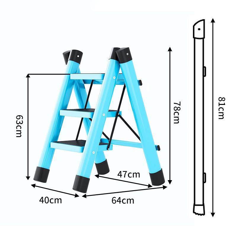 

Стремянка складная 3 ступеньки нескользящая водонепроницаемая нержавеющая бытовая техника синяя