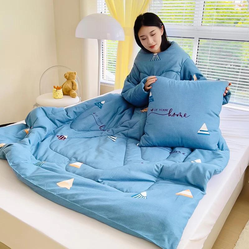 

Многофункциональная подушка, ленивое одеяло, простой стиль, приятное для кожи, теплое, односпальное одеяло, мужское и женское одеяло для сна 50x50cm 150x200cm