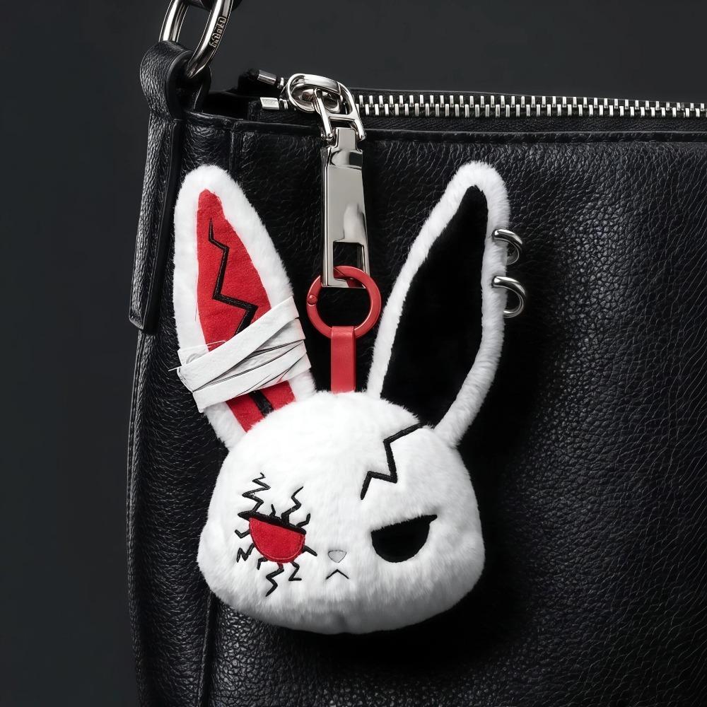 Plüsch Gothic Kaninchen Schlüsselanhänger für Damen Tasche Anhänger Dekoration Niedliches Plüsch Bully Kaninchen Auto Schlüsselanhänger Party Geschenke Schlüsselanhänger Zubehör