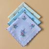 Flower Motif Handkerchief Set, 18Pcs Soft Cotton Cloths with Scalloped Trim for Personal Wiping, Table Settings, and Small-Item Wrapping