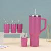 40oz Stainless Steel Insulated Tumbler With Handle Straw Lid Large Capacity Travel Cup Car Office Gym