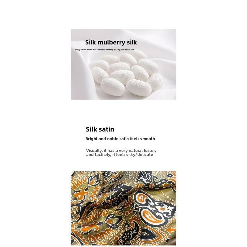 Mulberry Silk Elegant Small Square Scarf Women's Silk Scarf Printing Decorative Scarf Shawl Scarf Silk