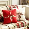 45x45cm Bowknot Pillow Cover Sofa Home Decor Pillow Case Throw Pillow Case Christmas Decor