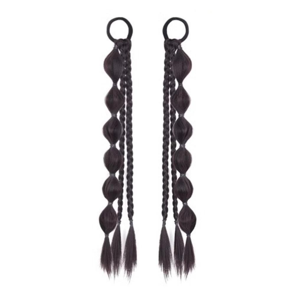 2pcs Double Ponytail Sweet Twisted Pigtails Hairpiece Lantern Braided Ponytails  Daily