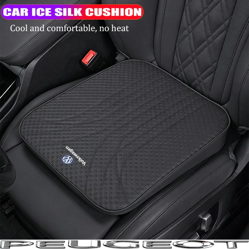 Car Interior Seat Cushion Breathable Ice Silk Pad Cover For VW GTI Polo Golf MK6MK78 Passat Atlas Jetta Tiguan Arteon CC Hub Cap