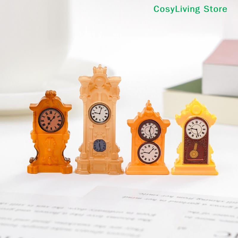 1/8Pcs Miniature Wall Clock European Vintage Clock Desktop Decoration Furniture Model Decor