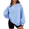 European and American Solid Color Loose Hoodie, Round Neck Top - New Autumn/Winter Style
