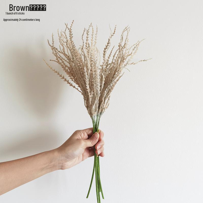 Wabi-Sabi Retro Floral Arrangement with Eucalyptus & Reed Grass for Home Decor & Photography