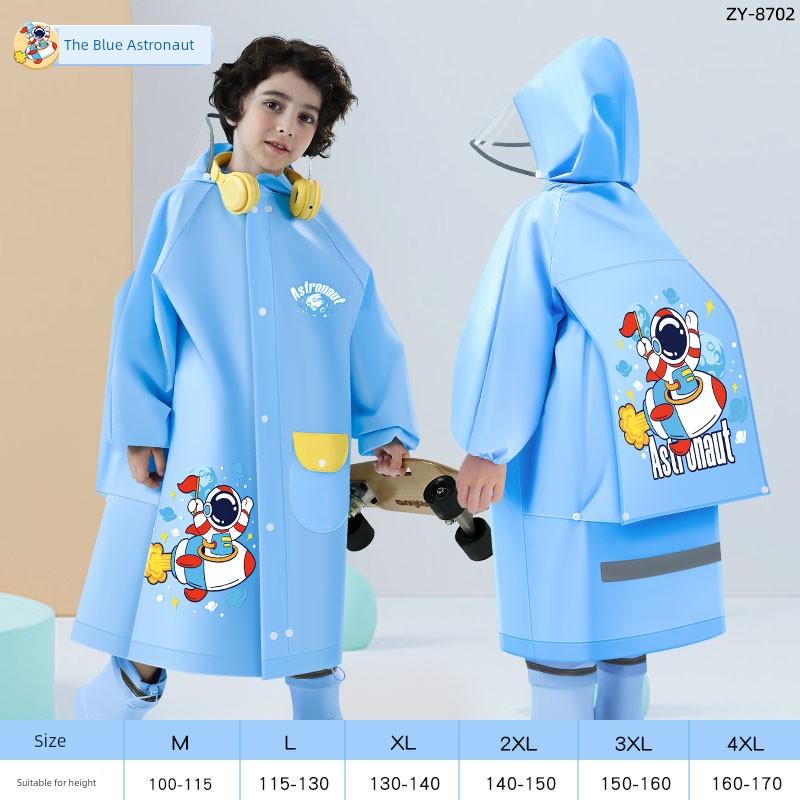Children's Raincoat for Primary School Students, Long Style for Boys, Full-Body Protection Against Heavy Rain, Suitable for Boys and Girls Going to