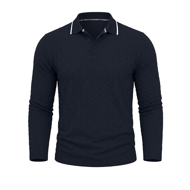 Men S Long Sleeve Vintage Plus Size Polo Shirt Jacquard Casual Top