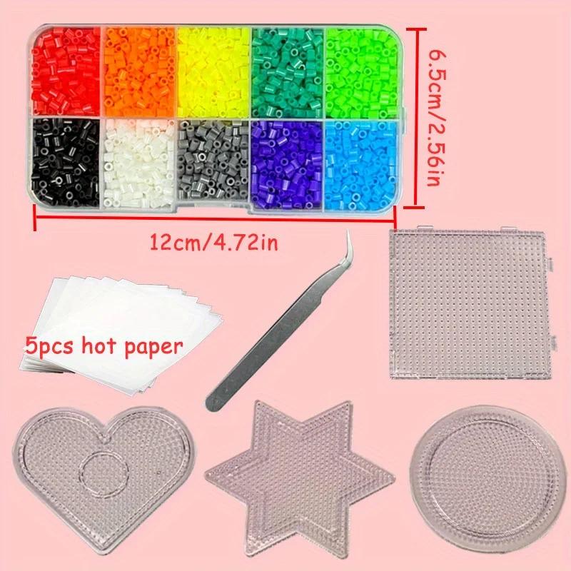 2.6MM Hama Bead Kit 10 Colors 3D Pixel Puzzle Iron Beads Handmade Crafts Decor DIY Melting Beads, Perler Beads Educational Toys