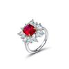 Gica Gema Ruby Rings 925 Sterling Silver 8*10mm Red Gemstone Flower Shape Romantic Fine Jewelry Wedding Party Gifts New Trend