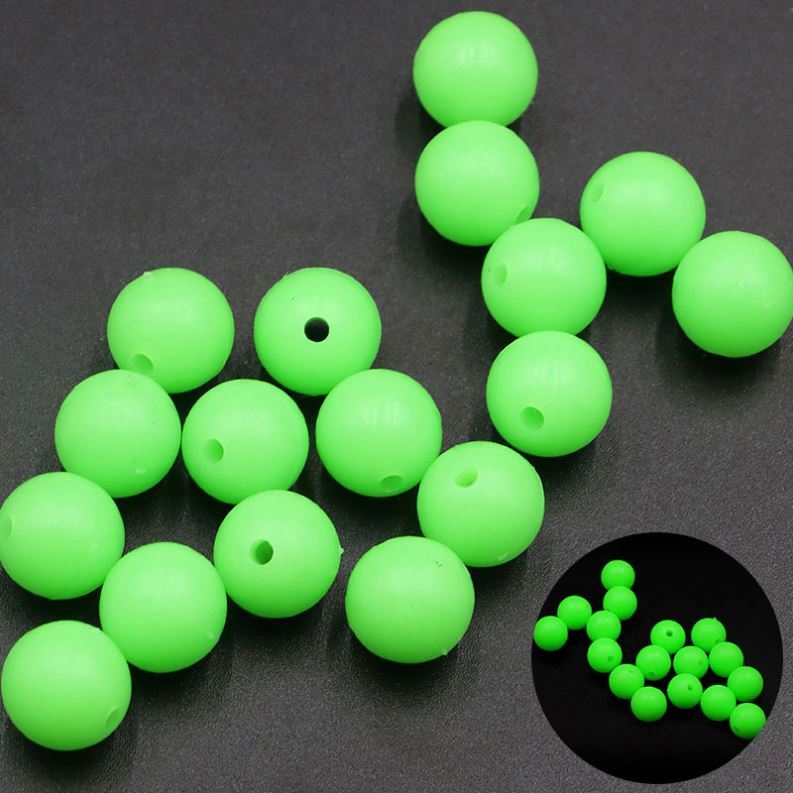 1000pcs Glow Fishing Beads Hard Plastic /Soft Rubber Colorful Fish Beads Luminous Round Fishing Lures Accessories Beads Fish