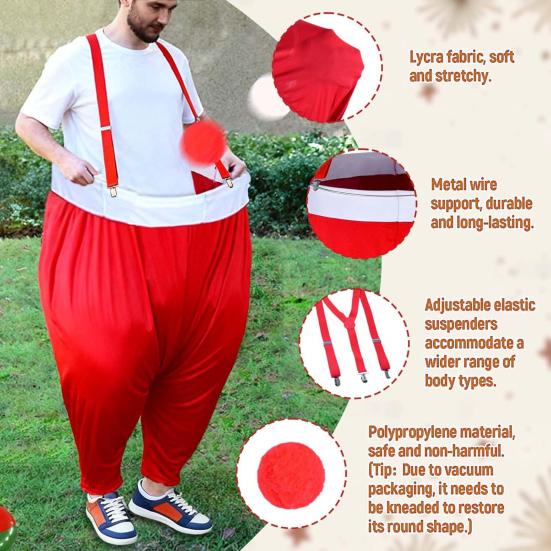 Yousheng Santa Pants Snowball Fight Kit Red And White Fake Snowball Activity Christmas Party Toss Game with 20 Snow Balls for Family Indoor Outdoor