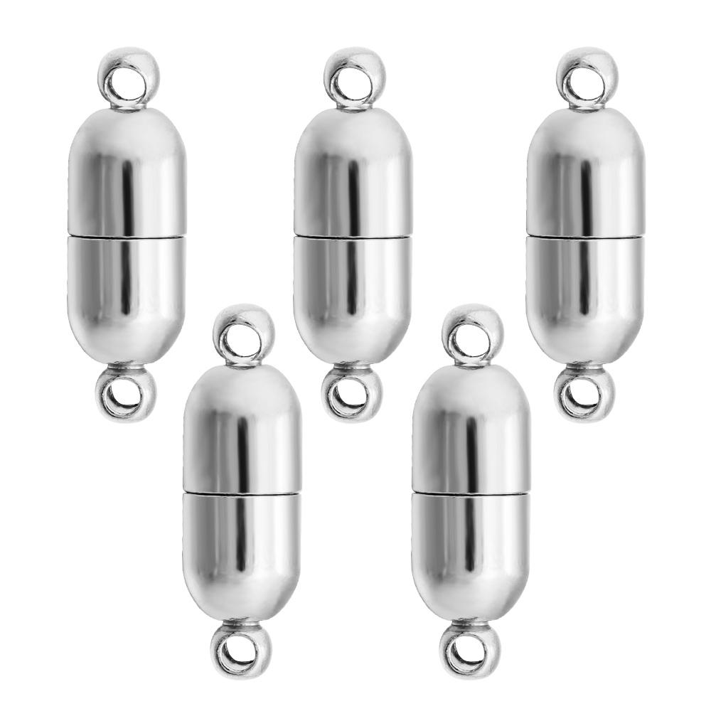 5 Stück Starke Magnetverschlüsse Kupfer-Magnet-Endverschlüsse Verbinder für Schmuckherstellung DIY Lederband Armband Halskette Zubehör