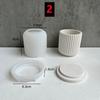 New Round Stripe Candle Jar Silicone Mold DIY Handmade Storage Box Pen Holder Plaster Cement Vase Crafts Casting Mold Home Decor