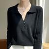 NaVaVa Solid V Neck Collar Long sleeVe Knit Shirt Nk3426