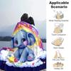 1pc Elephant Printing Lightweight Flannel Blanket, Comfortable and Warm Blanket, for Camping Sofa Bed and Couch Office, in All Seasons