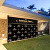 Custom VIP Welcome Banner, Black Gold Star & Crown Backdrop for Red Carpet, Prom & VIP Events