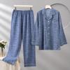 Men's Cotton Silk Long Sleeve Pajama Set, Plus Size, Cardigan, Wear Outdoors, Internet Trend, Pure Cotton, Simple & Comfortable Homewear